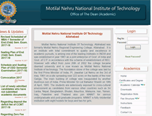 Tablet Screenshot of academics.mnnit.ac.in